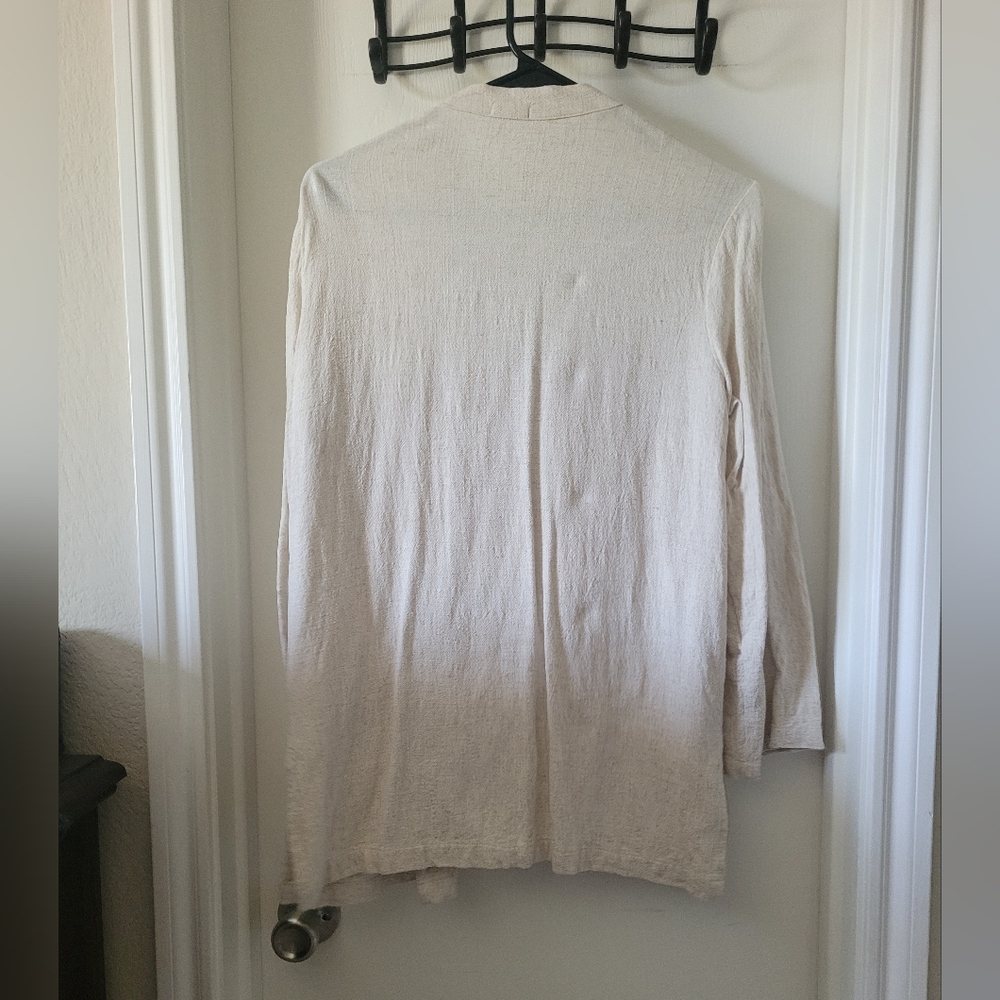 Beige Linen Short Robe - Picture 3 of 4